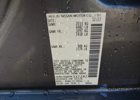 2023 Nissan Altima Sl Intelligent Awd z USA, uszkodzony, nr VIN 1N4BL4EWXPN337282